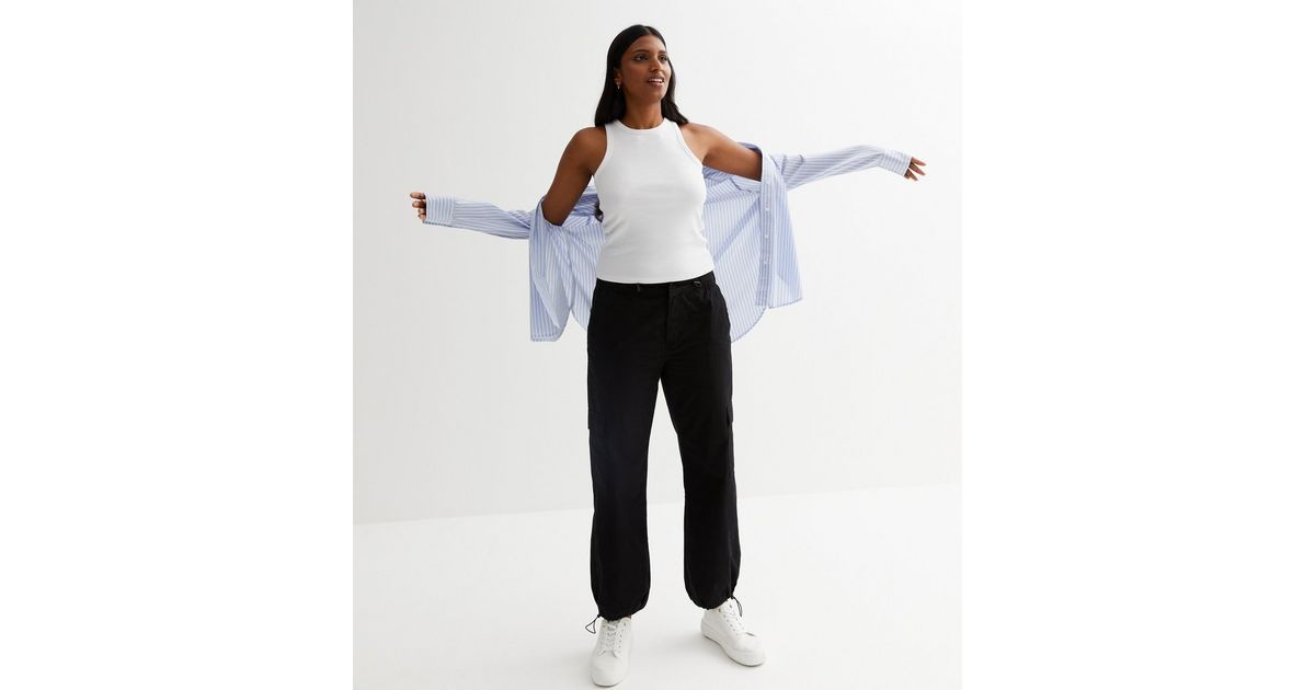 White Ribbed Racer Vest | New Look | New Look (UK)