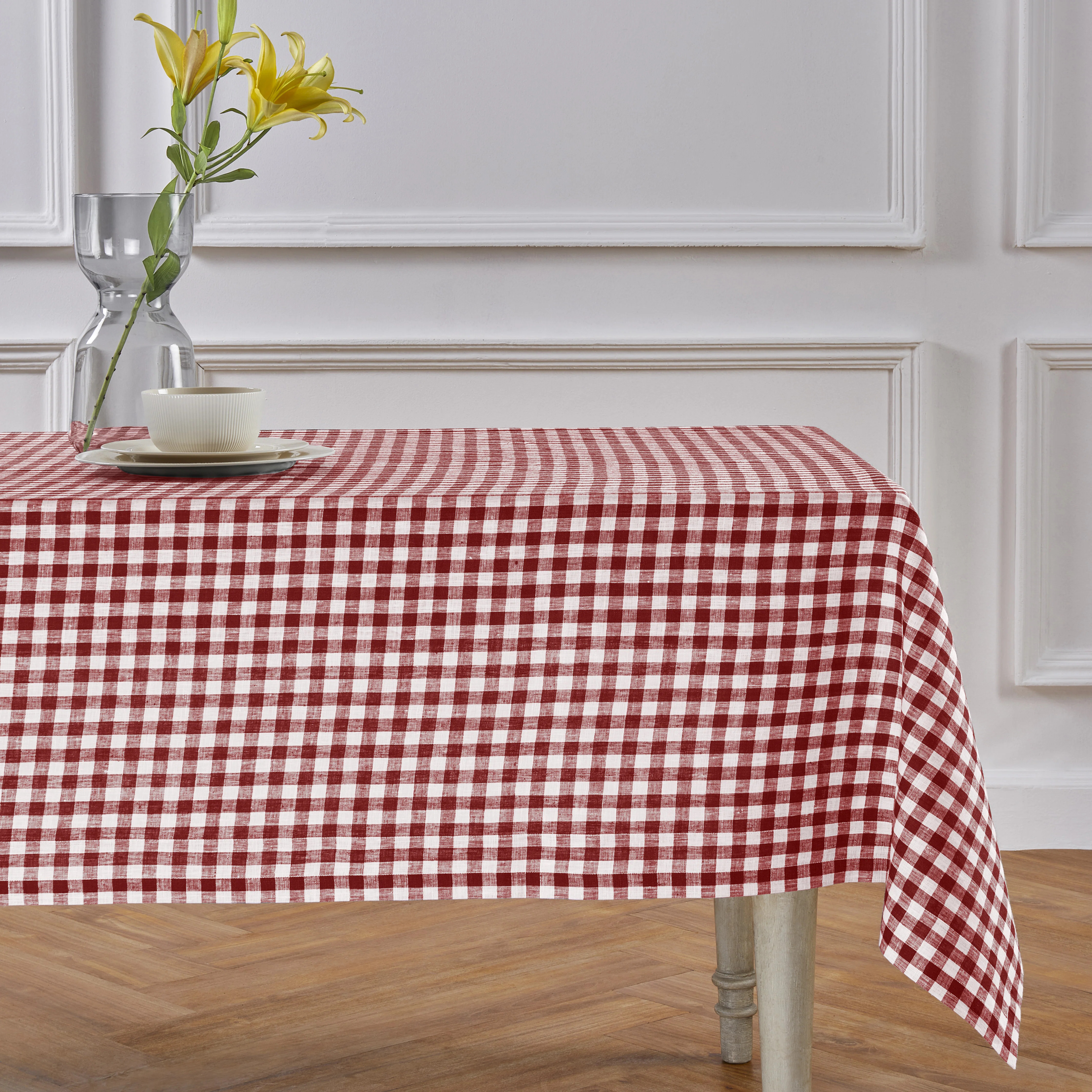 Gingham Check - 100% Pure Linen Tablecloth | Wayfair North America