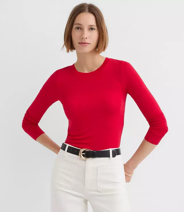 Foil Long Sleeve Everyday Tee | Loft | LOFT