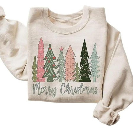 Merry Christmas Tree SweatSweat. Merry And Bright Christmas SweatSweat. Holiday Sweater. Womens Holiday Sweat. Winter Sweat. Christmas Gift Unisex Comfort Sweatshirt Color: White Size: 4XL | Walmart (US)