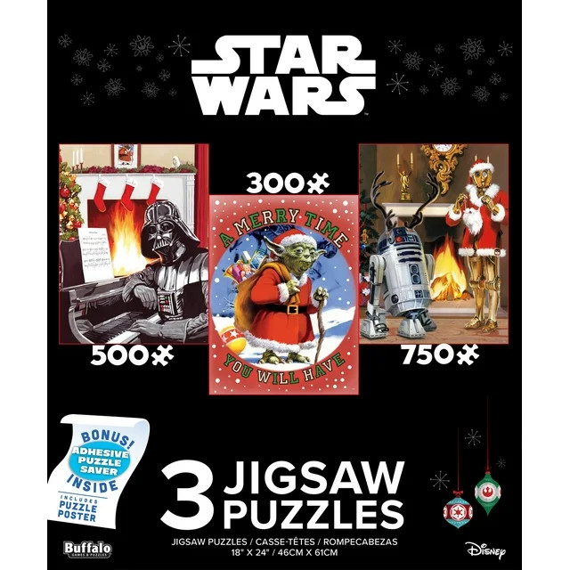 Buffalo Games Star Wars Holiday Three Interlocking Jigsaw Puzzles | Walmart (US)
