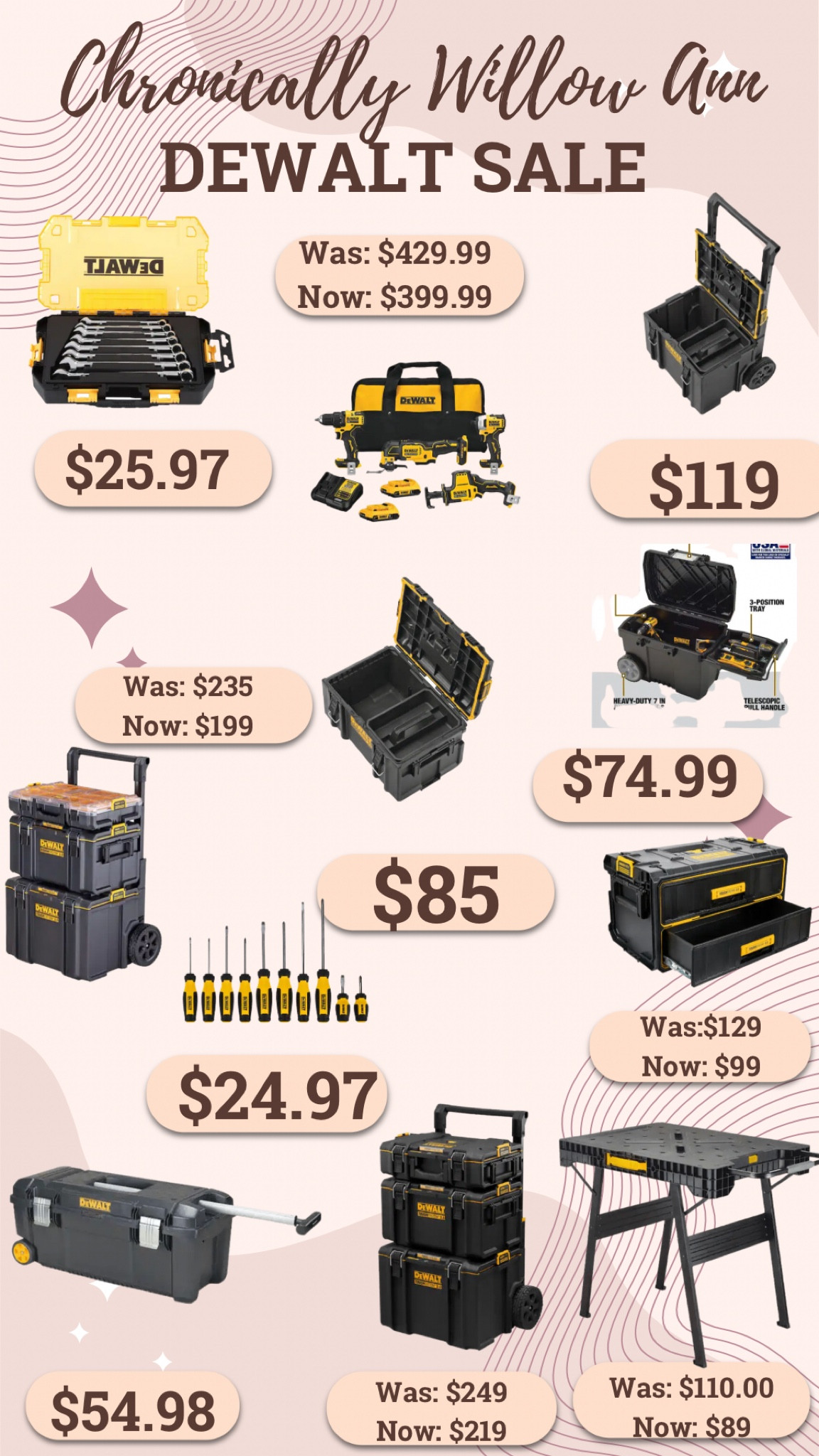 Dewalt is my husbands favorite tool brand. If you need something to organize what
Your currently have or if you are just looking at tools to start. This is a great gift guide for you & sale! Gifts for him, gifts for the homeowner, gifts for organizing, gifts for building,

#LTKGiftGuide #LTKSeasonal #LTKsalealert