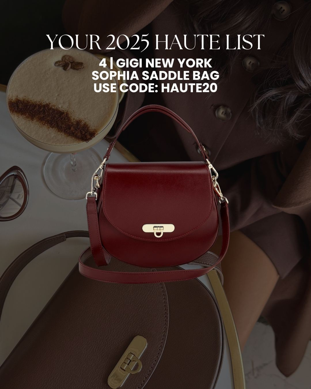 Coming in at #4 of my most-loved items is the Sophia Saddle Bag that I designed with @giginewyork. You all sold out this bag over and over. Take 20% OFF with code: HAUTE20

#LTKGiftGuide #LTKSaleAlert
