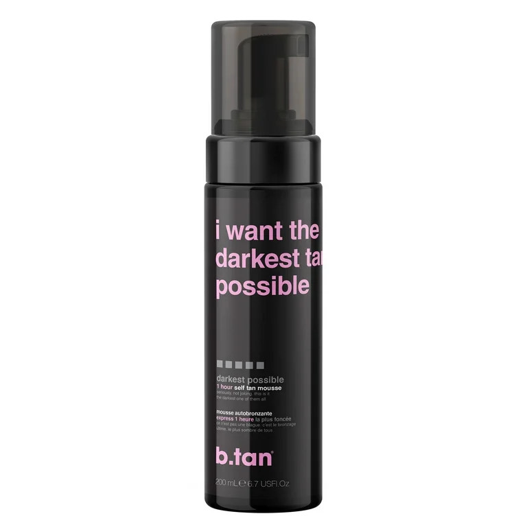 B.Tan I Want the Darkest Tan Possible - Self Tan Mousse, 6.7 fl oz - Walmart.com | Walmart (US)