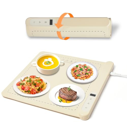 Electric Warming Tray for Food - 6 Adjustable Temperature Settings, Rollable Warming Plate, Silicone Food Heating Mat for Gatherings,Buffet,Parties,Everyday Use | Amazon (US)
