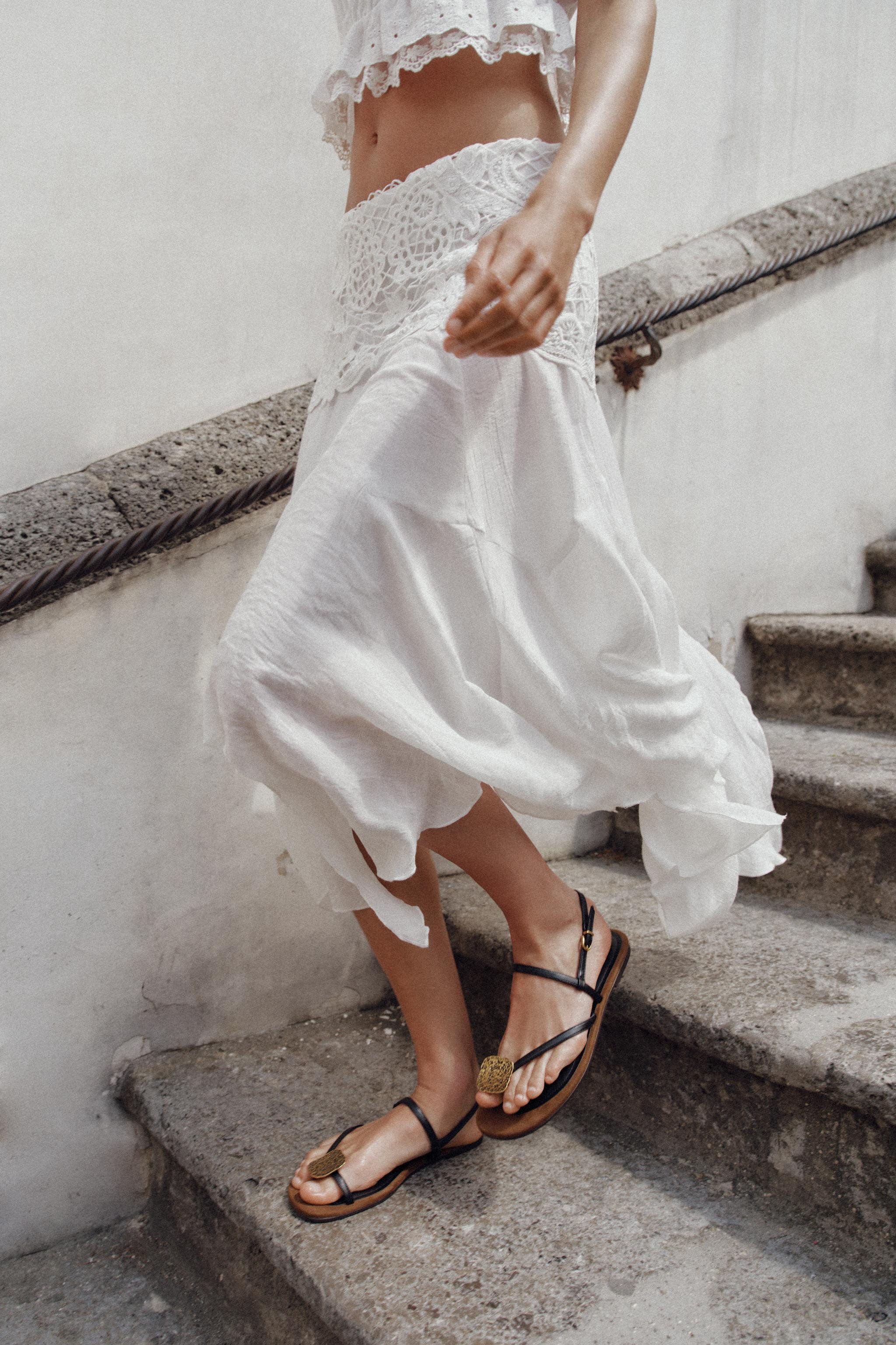 EMBROIDERED ASYMMETRIC MIDI SKIRT | Zara UK