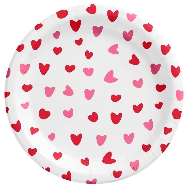30ct Valentines Confetti Snack Plates White - Spritz™ | Target