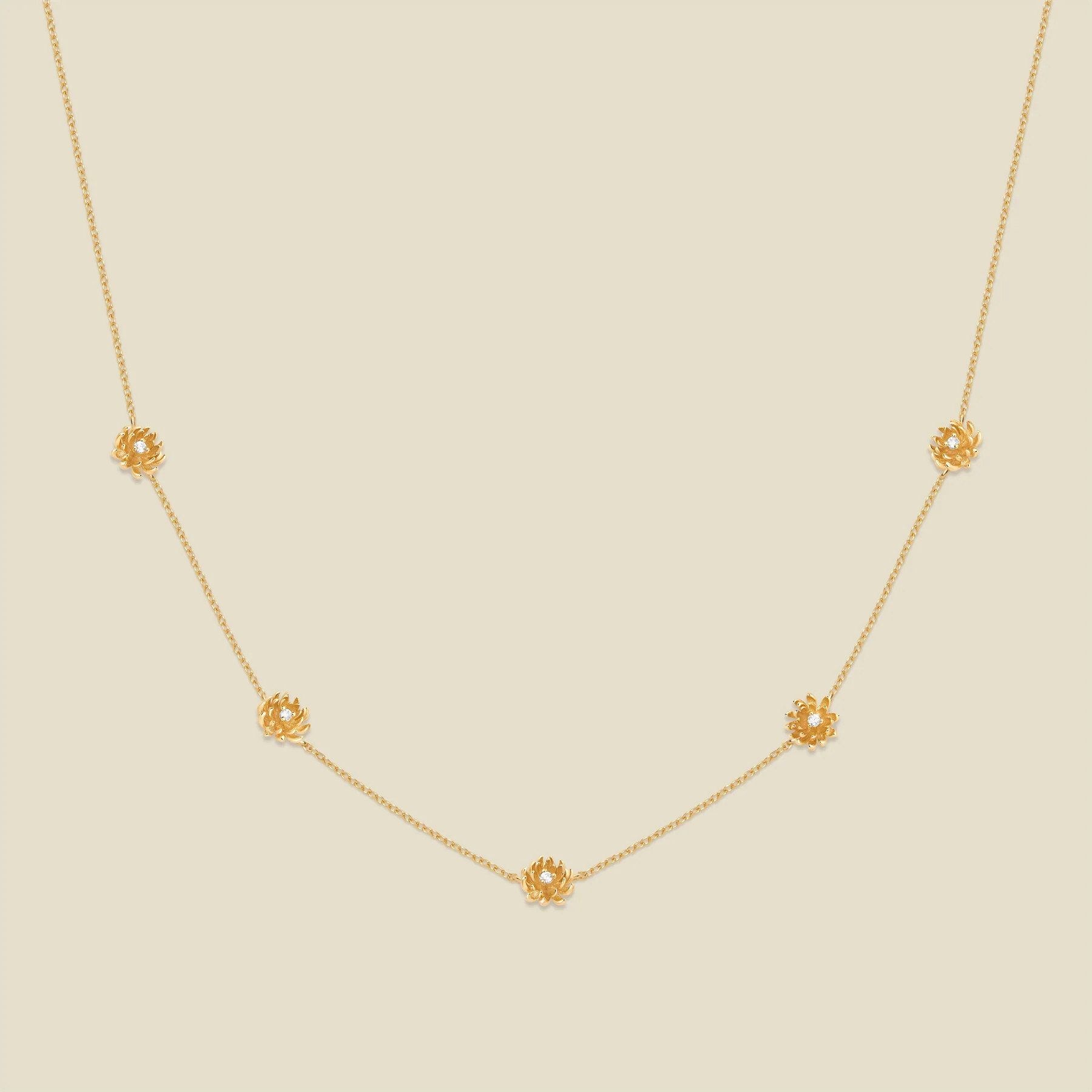 November CZ Birth Flower Station Necklace | Made By Mary