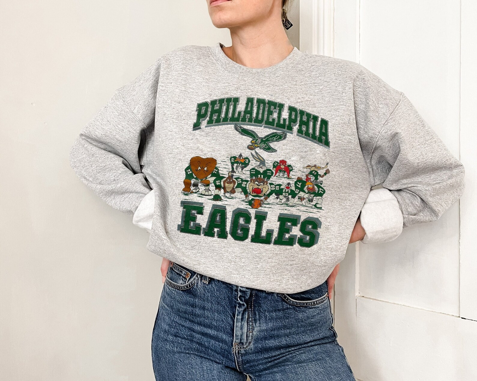 Vintage Philadel-phia Football Looney Tunes Sweatshirt Eagle - Etsy | Etsy (US)