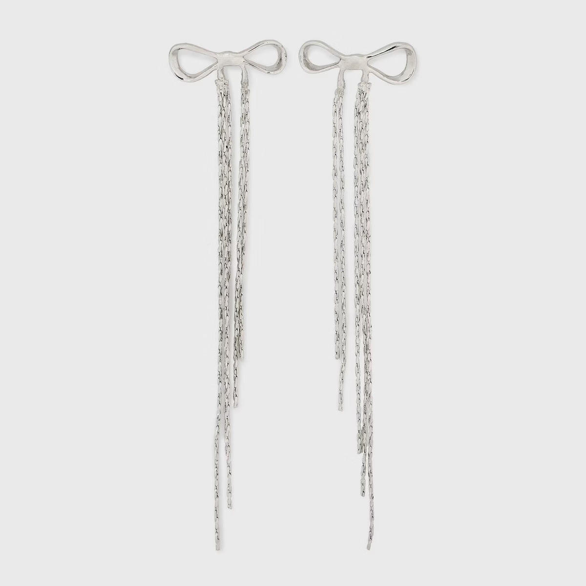 Statement Bow Linear Drop Earrings - Wild Fable™ Silver | Target