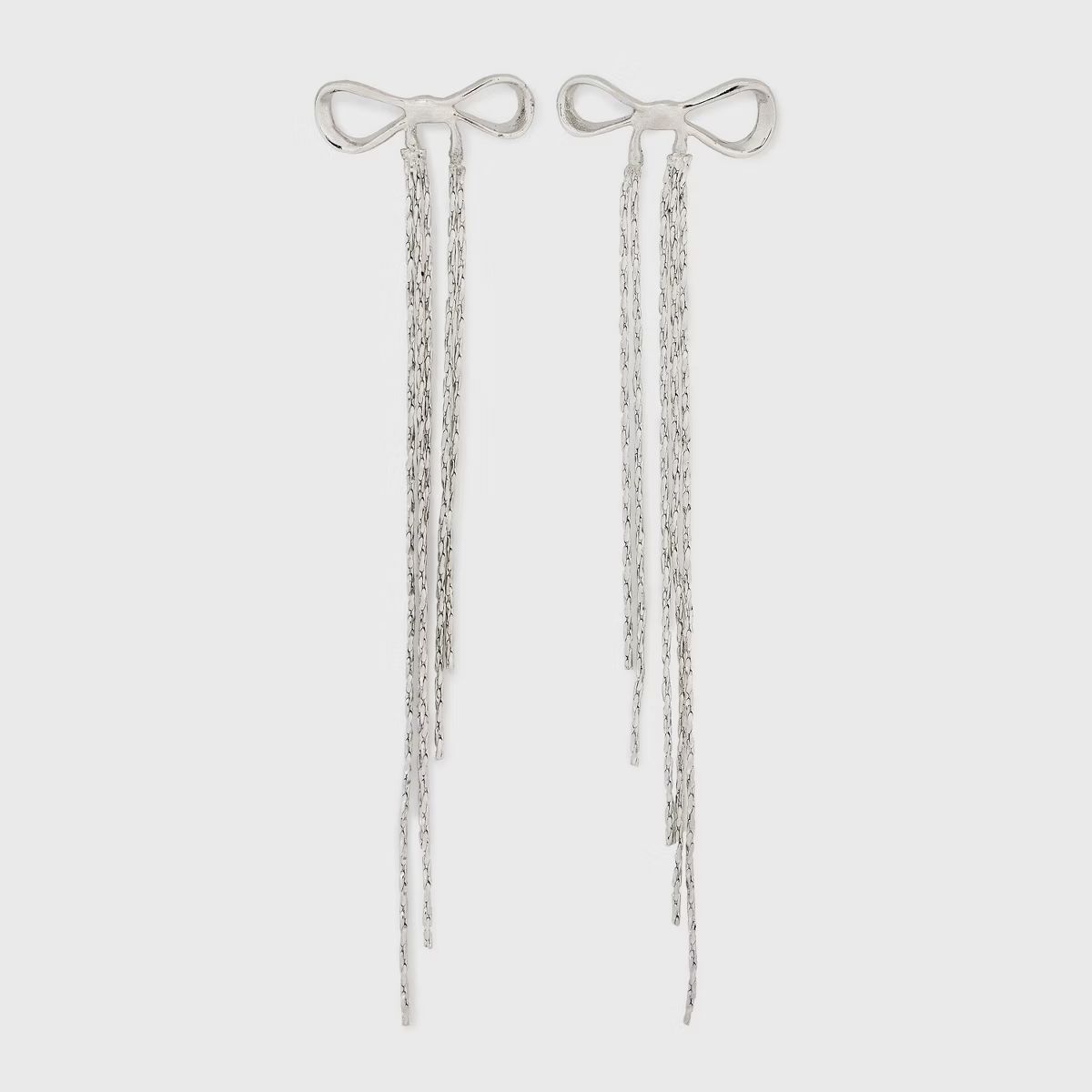 Statement Bow Linear Drop Earrings - Wild Fable™ Silver | Target