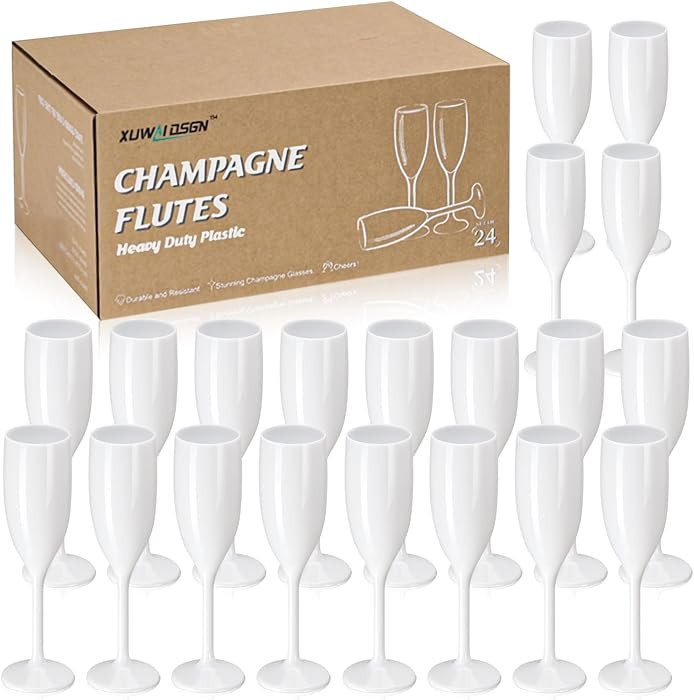 XUWAIDSGN Champagne Flute Acrylic Champagne Glasses Wedding Toasting Champagne Flute Goblet Plast... | Amazon (US)