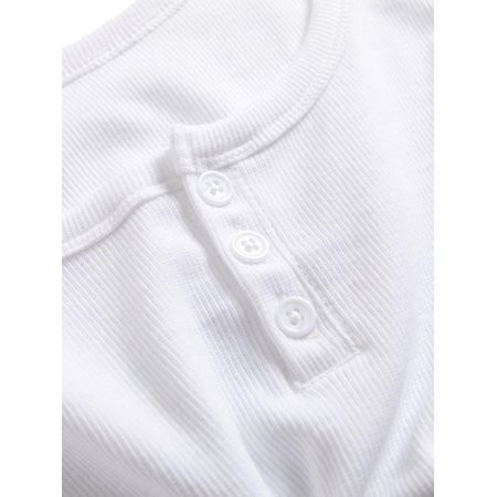 Women s Button Front Solid Fitted Tank White M | Walmart (US)