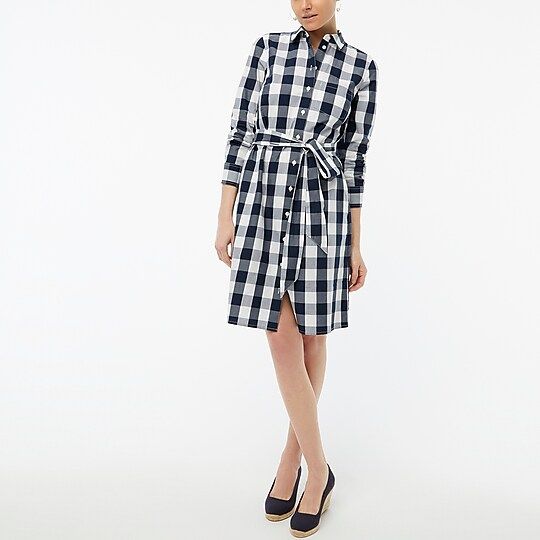 Gingham belted shirtdress | J.Crew Factory