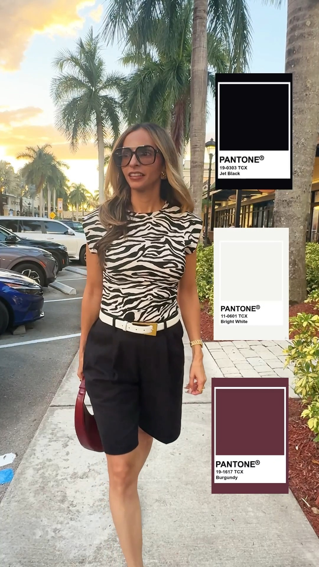 Fall Fit Inspo🦓🍷 | Zebra Print + Burgundy Pop
Animal print and rich tones are the chicest combo this season.

I styled this Mango zebra print top with Madewell tailored Bermuda shorts (structured yet effortless). Added my Circus sandals for that laidback polish, oversized Amazon sunnies for a sleek finish, and the statement Starbag in burgundy for that perfect fall pop.

Animal print + burgundy = the chicest fall color mix.

#LTKStyleTip #LTKSaleAlert #LTKWorkwear