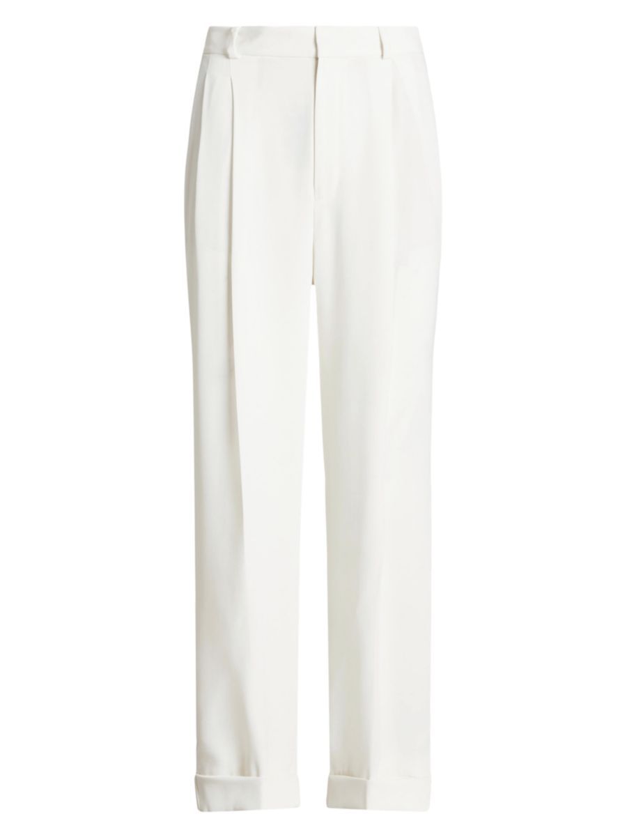 Satin Straight-Fit Trousers | Saks Fifth Avenue