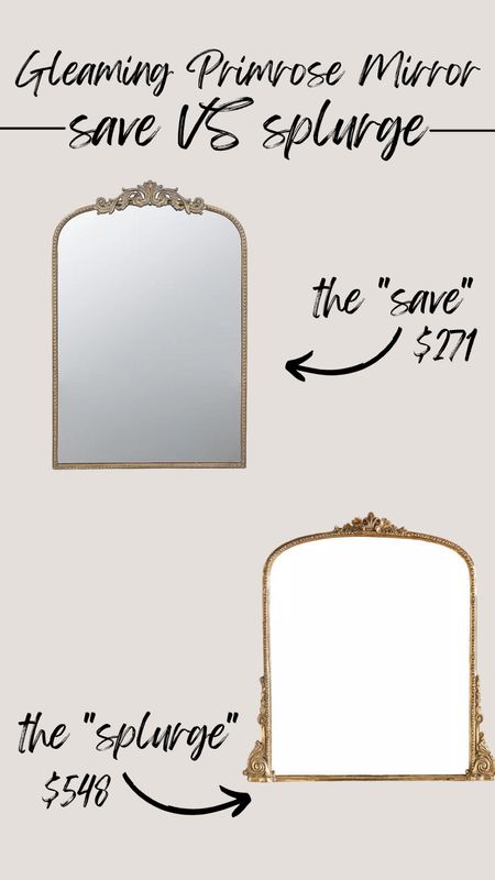 Save vs splurge on the Gleaming Primrose Mirror. This gorgeous 2 fr by 3 fr baroque inspired mirror would make a great Christmas gift for yourself or a lover 

#LTKGiftGuide #LTKsalealert #LTKHoliday