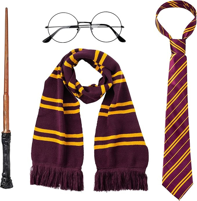 Spooktacular Creations Wizard Costume Accessories Set with Glasses, Tie, Wand and Scarf for Kids ... | Amazon (US)