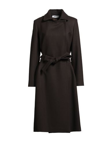 Annie Paris Woman Coat Dark brown Size 10 Virgin Wool, Polyamide, Cashmere | YOOX (US)