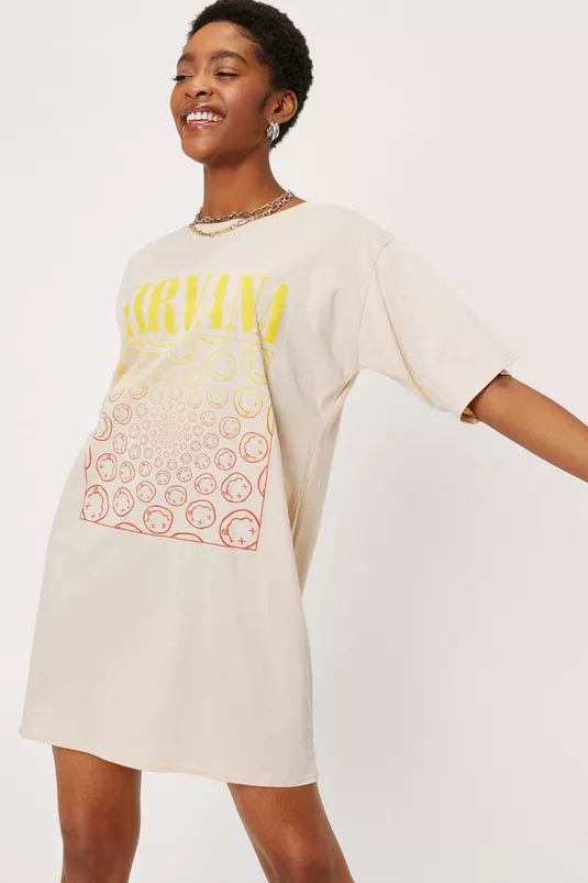 Nirvana Graphic Band Mini T-Shirt Dress | Nasty Gal (US)