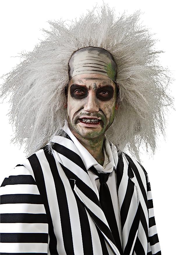 Amazon.com: Rubie's mens Beetlejuice wig, white Party Supplies, Grey, One Size US : Clothing, Sho... | Amazon (US)