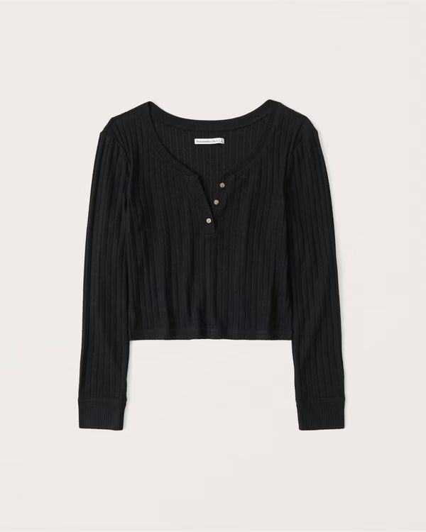 Women's Cozy Long-Sleeve Henley | Women's Intimates & Sleepwear | Abercrombie.com | Abercrombie & Fitch (US)