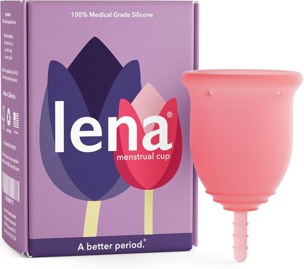 Lena Menstrual Cup Pink - Reusable Premium Cup for Period - Wear for 12 Hours - Tampon, Pad, and ... | Amazon (US)