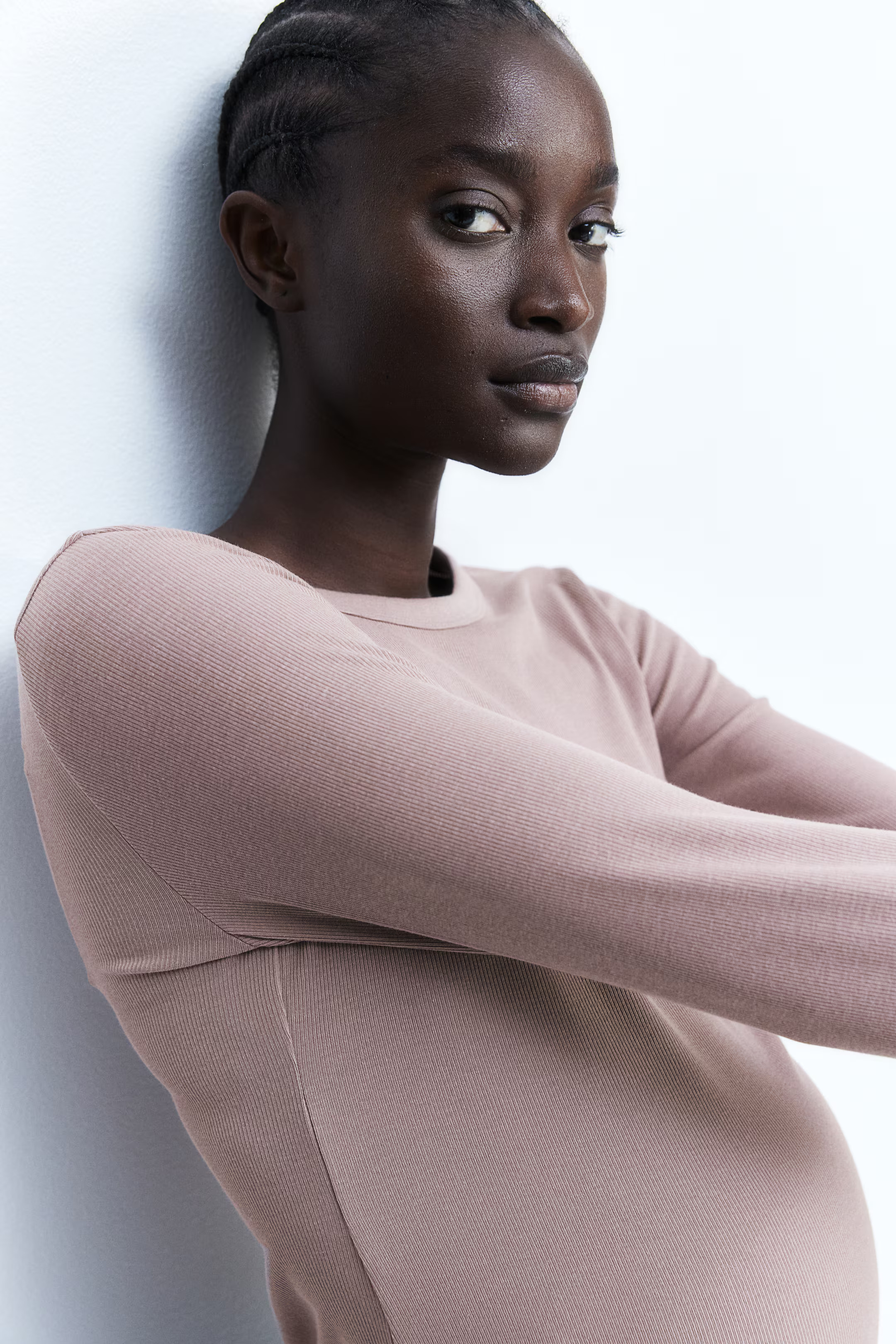 MAMA Ribbed Jersey Top - Beige - Ladies | H&M US | H&M (US + CA)