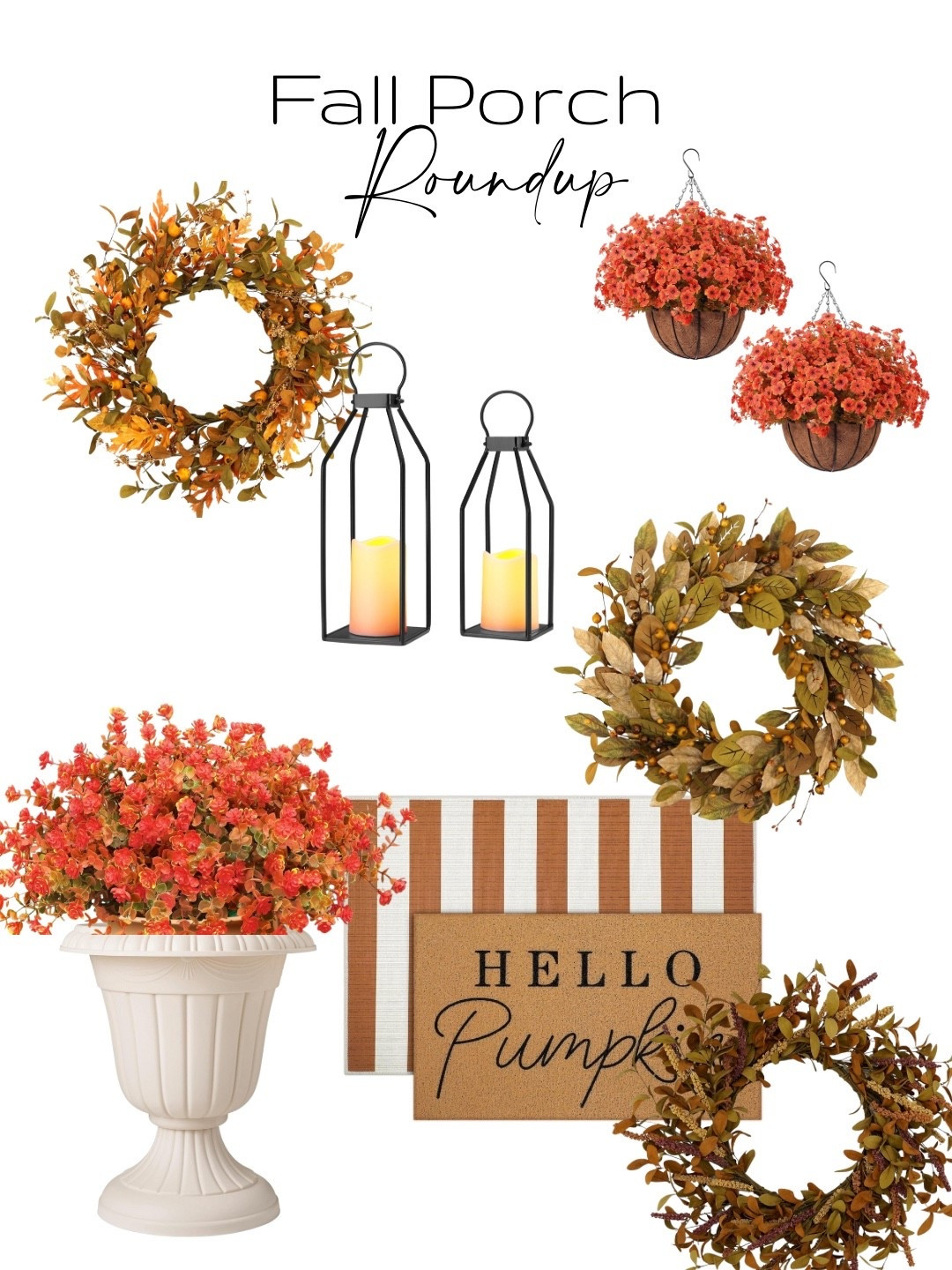 Fall porch decor, Outdoor Fall florals, Fall doormat, outside lanterns 

#LTKFindsUnder50 #LTKSaleAlert #LTKHome