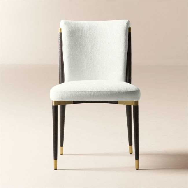 Norrie Snow White Performance Fabric Armless Dining Chair | CB2