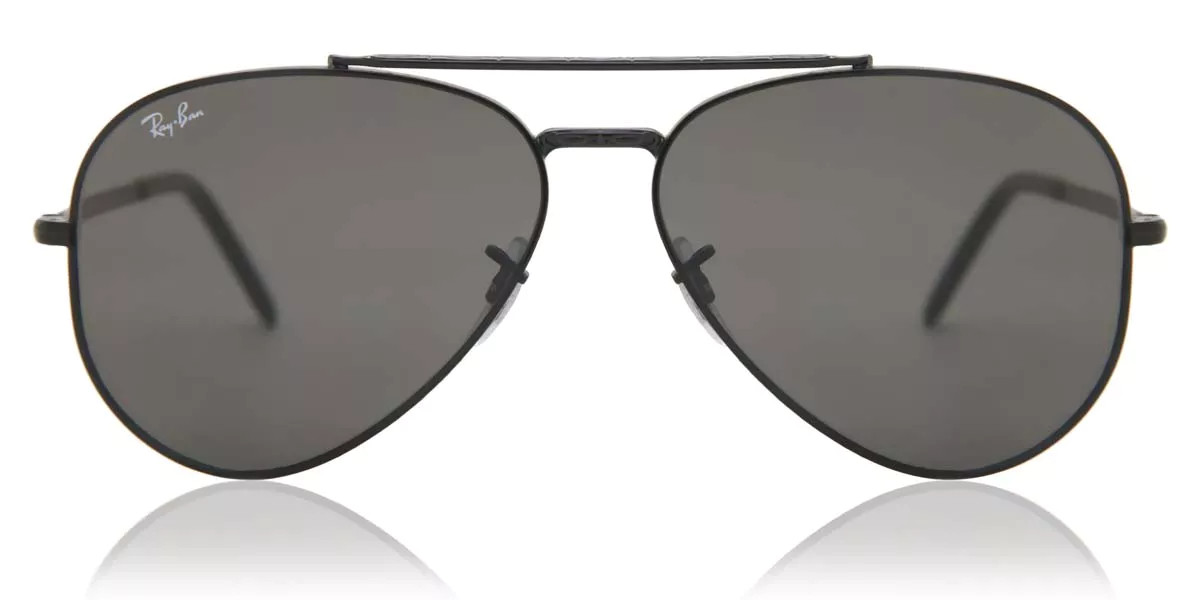 Ray-Ban RB3625 New Aviator 002/B1 Men's Sunglasses Black Size 58 | SmartBuyGlasses Global