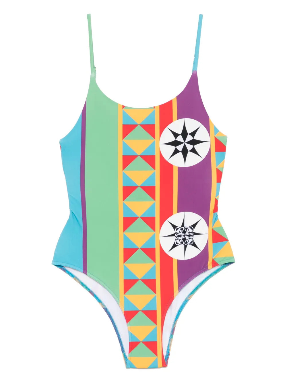 LOEWE graphic-print swimsuit - Green | Farfetch Global