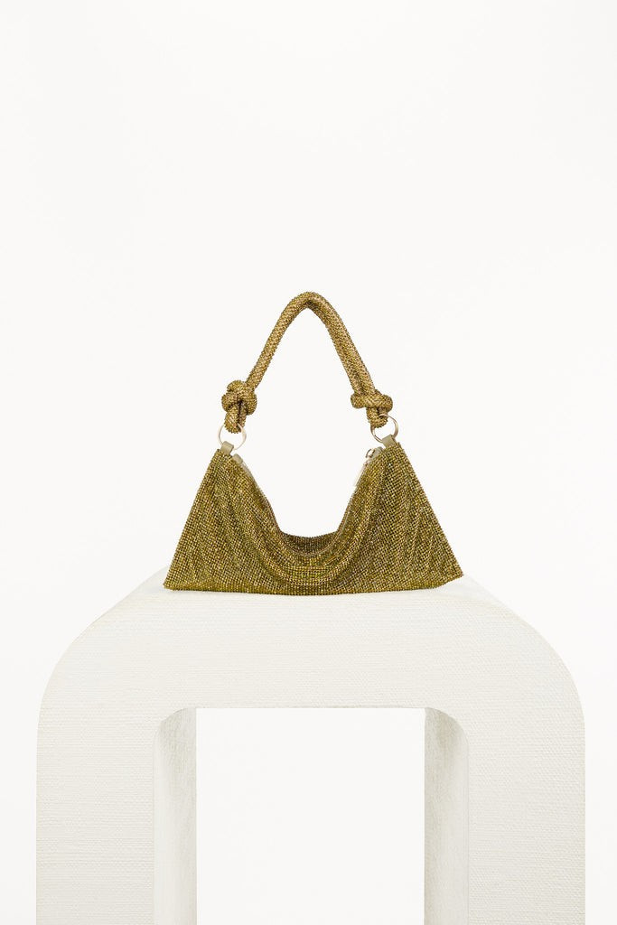 HERA NANO RHINESTONE SHOULDER BAG - OLIVE | Cult Gaia - US