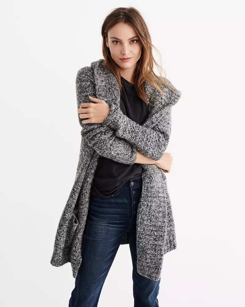 Textural Oversized Cocoon Cardigan | Abercrombie & Fitch US & UK