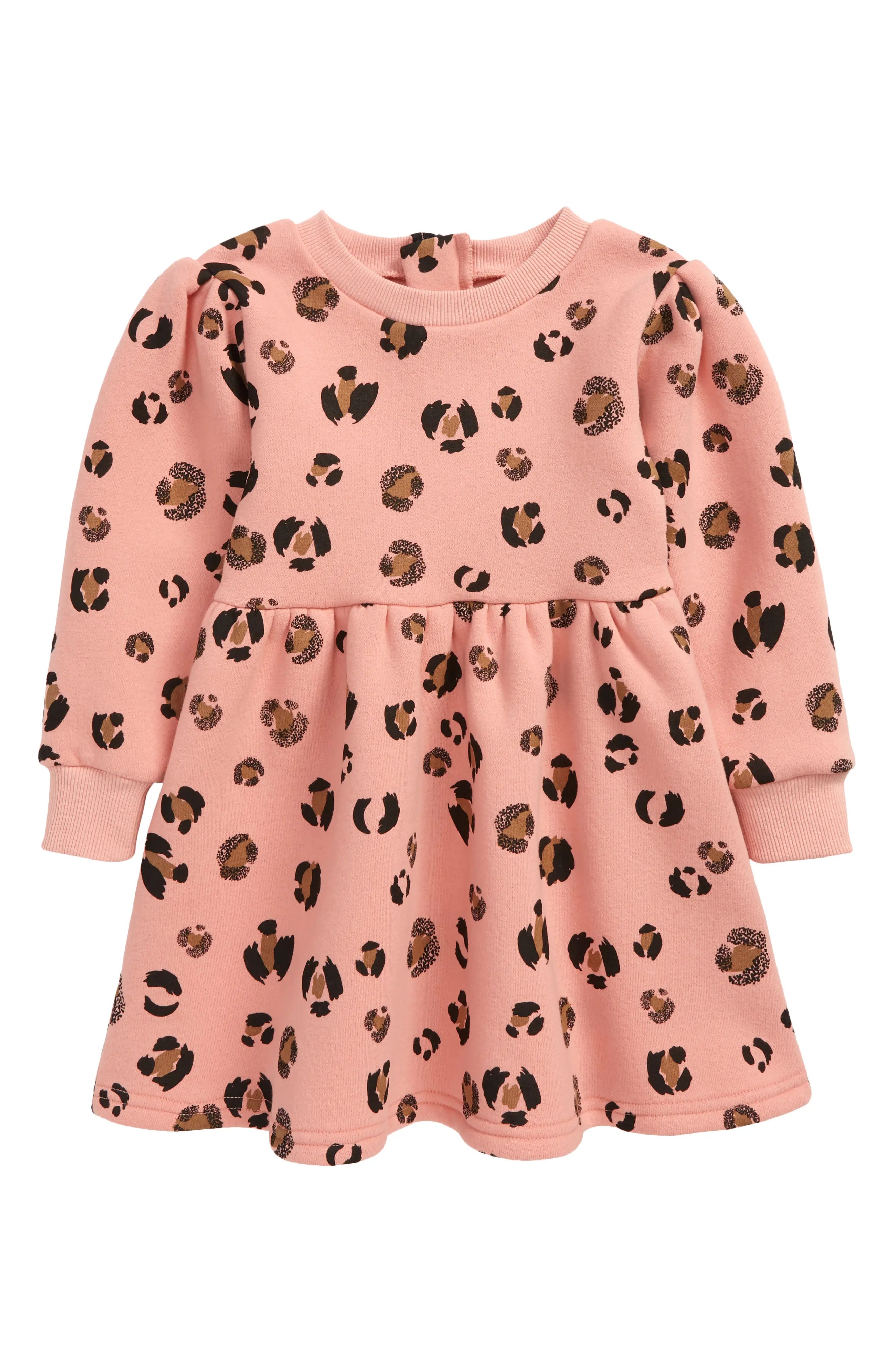 Girl's Tiny Tribe Kids' Leopard Print Fit & Flare Dress, Size 6 US - Pink | Nordstrom