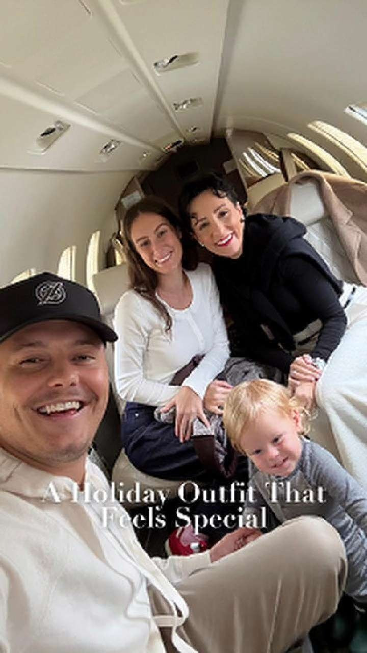 You might think I’m dating a younger man… surprise, it’s my son-in-law. He completely surprised me with the most boujee way of traveling, planned in less than 24 hours, and I loved every second of it. Christmas really showed up this year.

I took my outfit up just a notch — my favorite knit pants of the season, a thin cashmere turtleneck, and yes… velvet slippers because it is the holidays. Cozy, comfortable, and still feeling put together is always the goal.
 

 #LTKHoliday #LTKdayinmylife #LTKootd