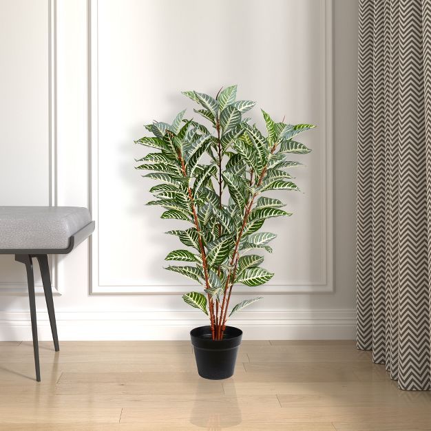 Vickerman 35" Artificial Green Real Touch Zebra Plant. | Target