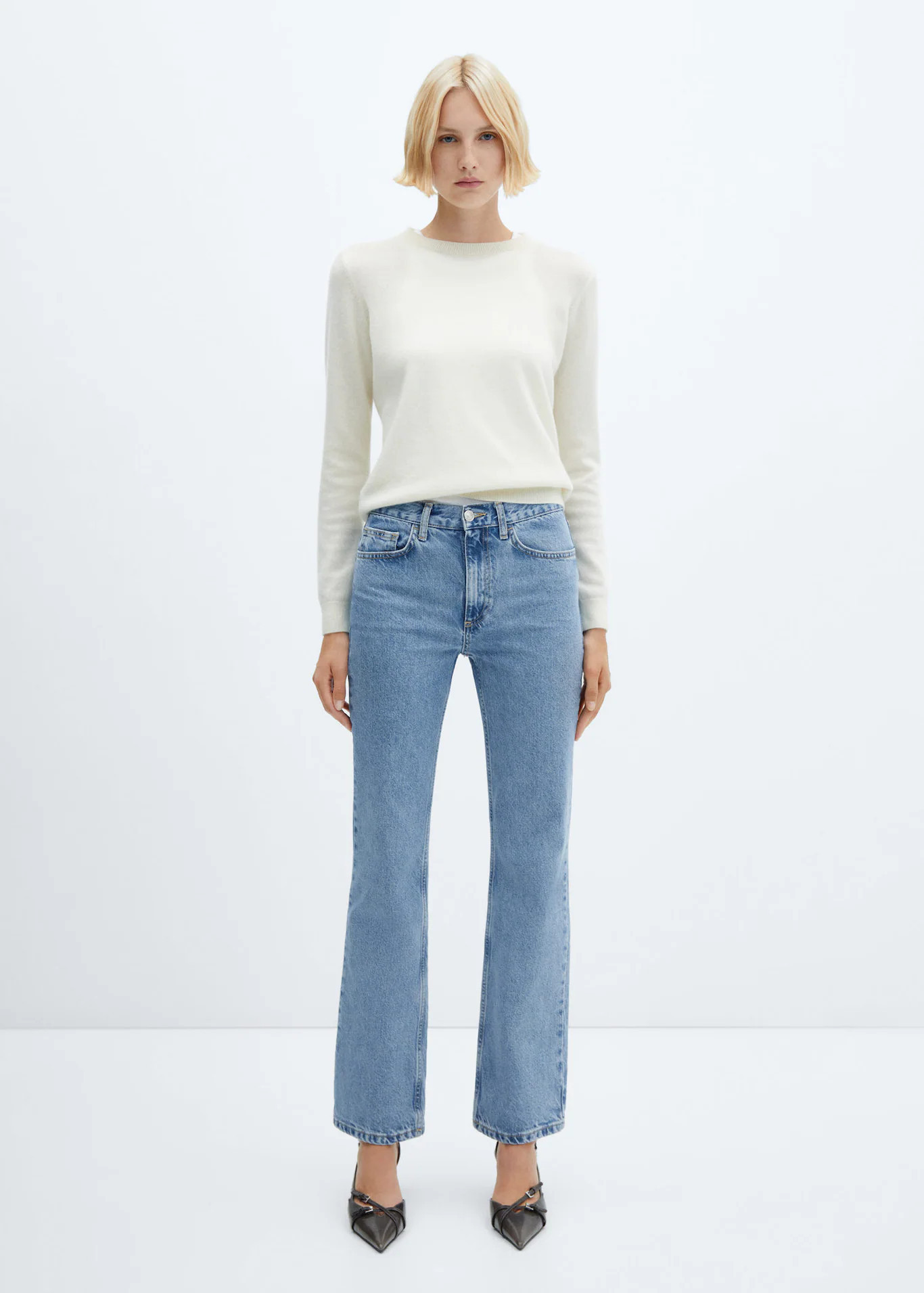 Mid-rise straight jeans | MANGO (US)