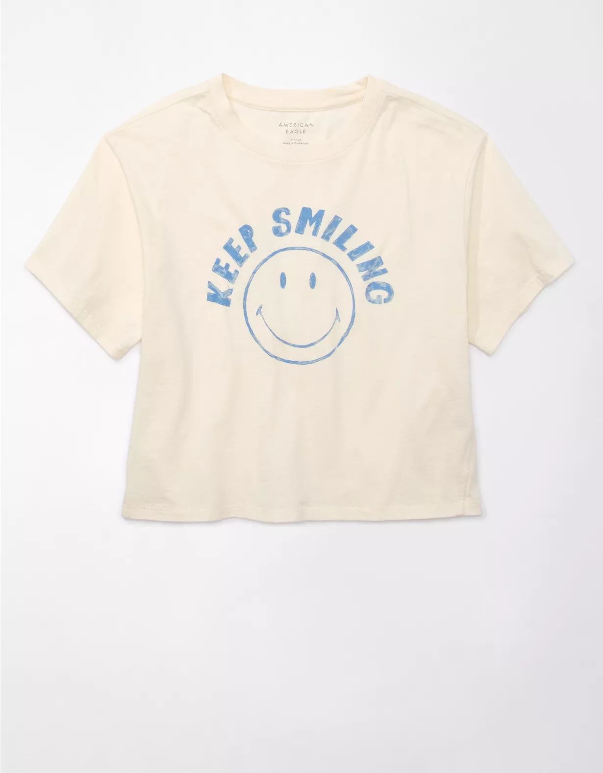 AE Cropped Smiley Graphic Tee | American Eagle Outfitters (US & CA)