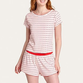 RUEWEY Women's Y2K Lounge Set Flower/Heart Print Short Sleeve T-Shirt with Elastic Waist Button S... | Amazon (US)