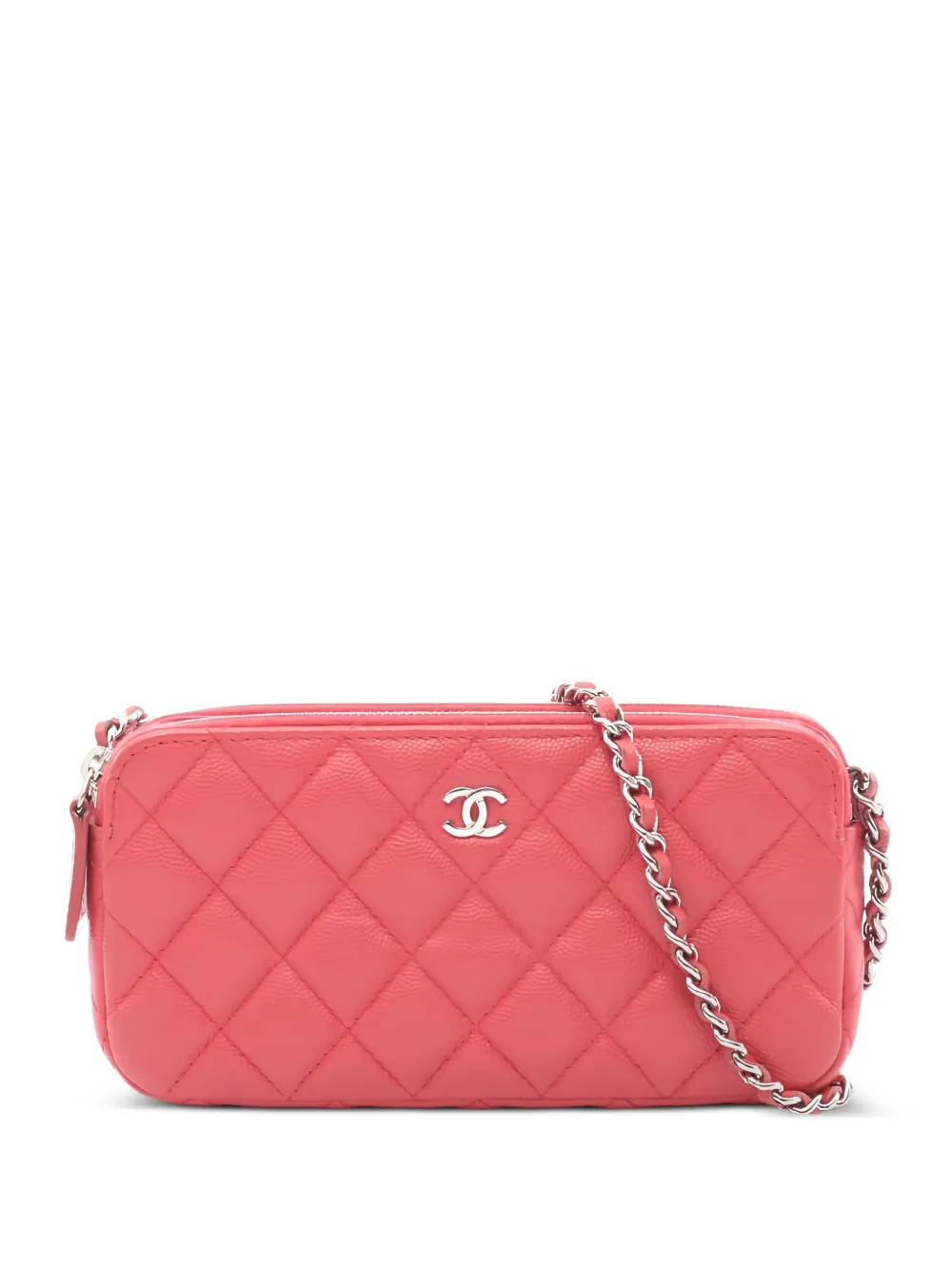 CHANEL Pre-Owned caviar skin chain wallet - Pink | Farfetch Global