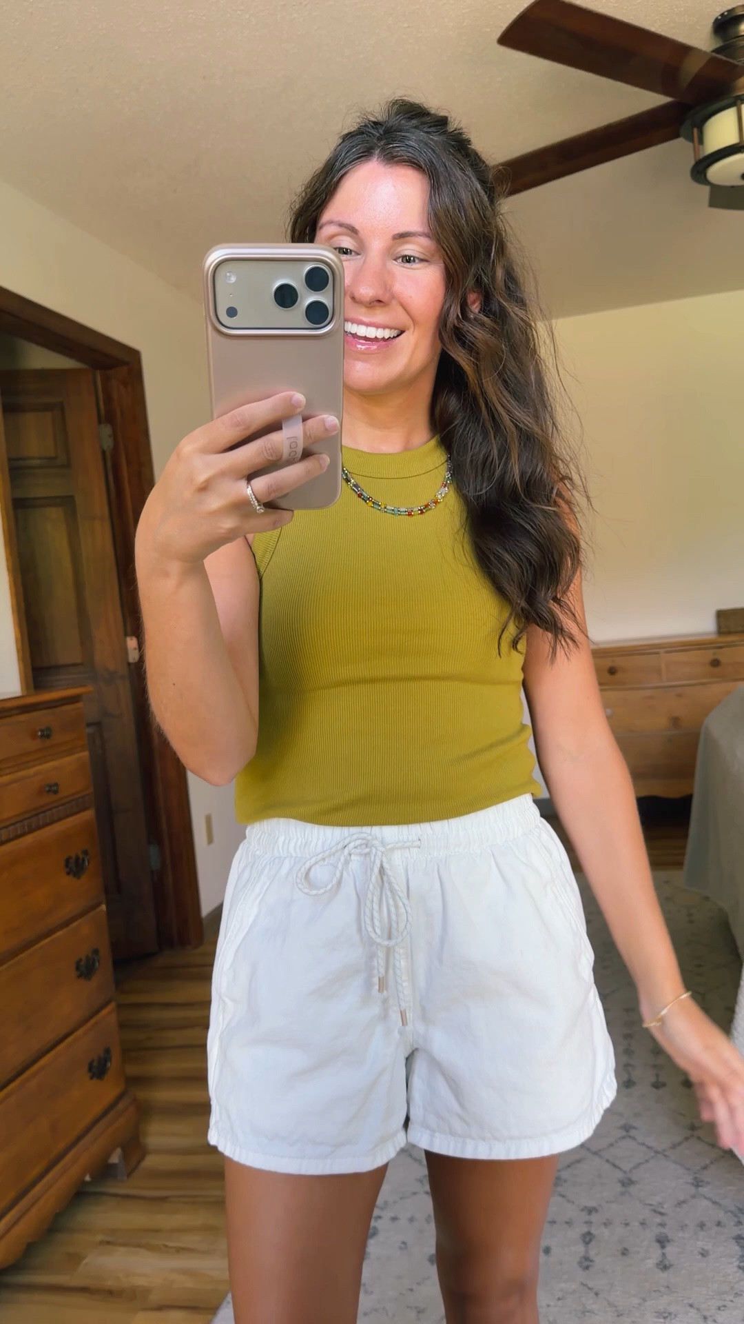 small in my tank and xs in my linen/cotton shorts. Small in my bra and 6 in my Croc sandals. I love this gemstone necklace. I’ve had it for years and it’s held up so well✨

#LTKPetite #LTKgrwm #LTKootd