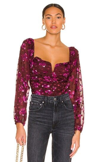 Perkins Top in Fuchsia Burnout Floral | Revolve Clothing (Global)