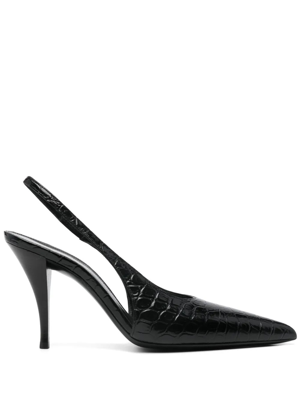 Saint Laurent Viper 100mm Slingback Pumps | Black | FARFETCH GR | Farfetch Global