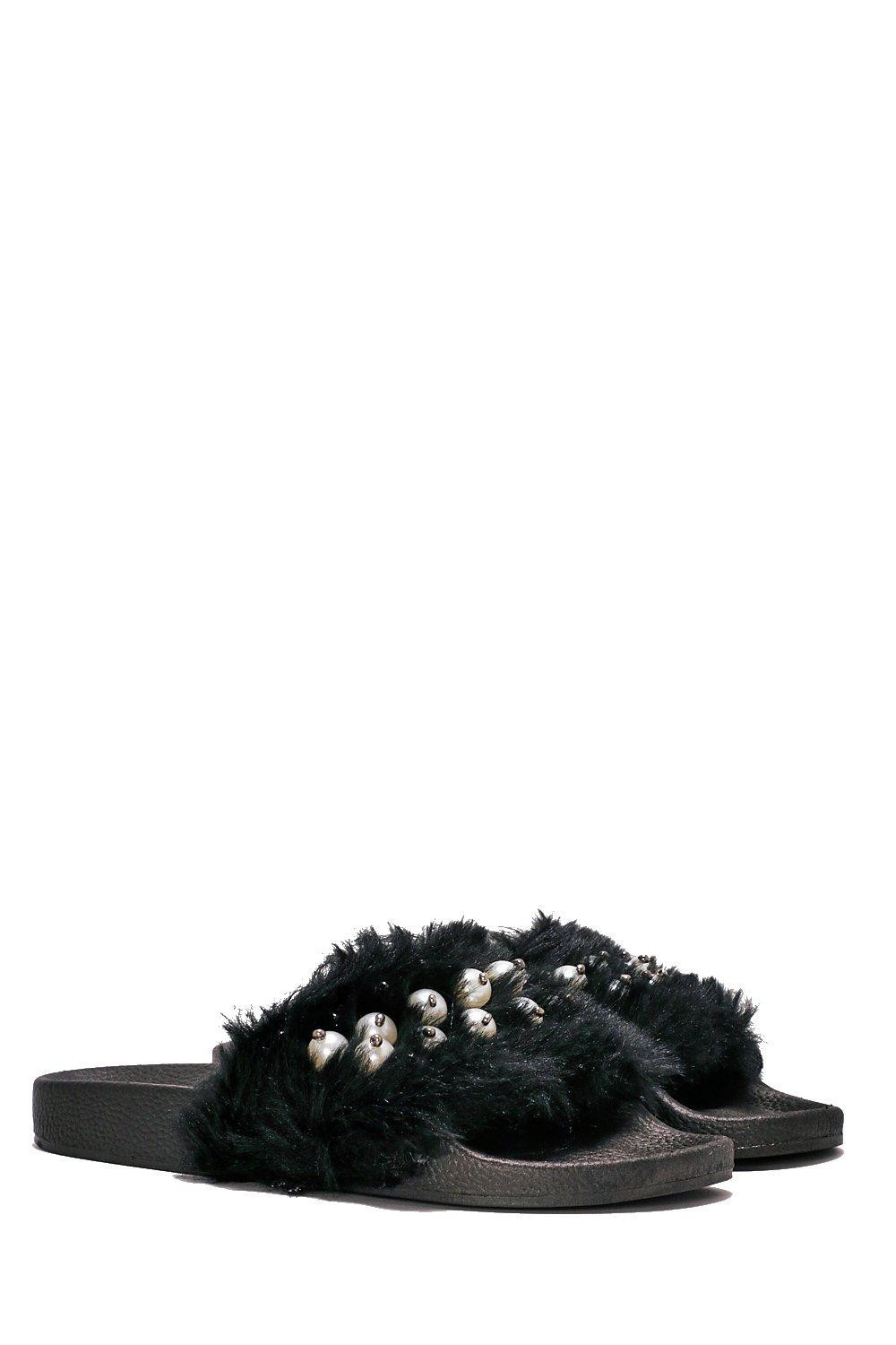 Pearl After My Own Heart Faux Fur Slide Sandal | NastyGal (US & CA)
