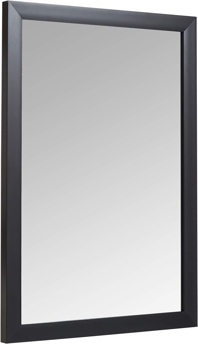 Amazon Basics Rectangular Wall Mount Mirror, Standard Trim, Black, 20" x 28" | Amazon (US)