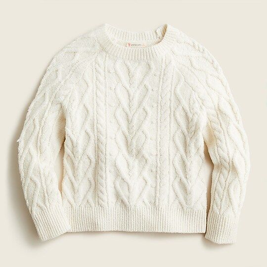 Girls' heart cable-knit sweater | J.Crew US