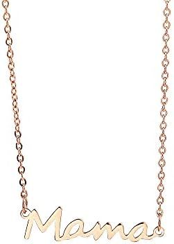 Mama Necklace Dainty Letter Mama Pendant Gold Plated Stainless Steel Necklace Gifts for Mom Jewel... | Amazon (CA)