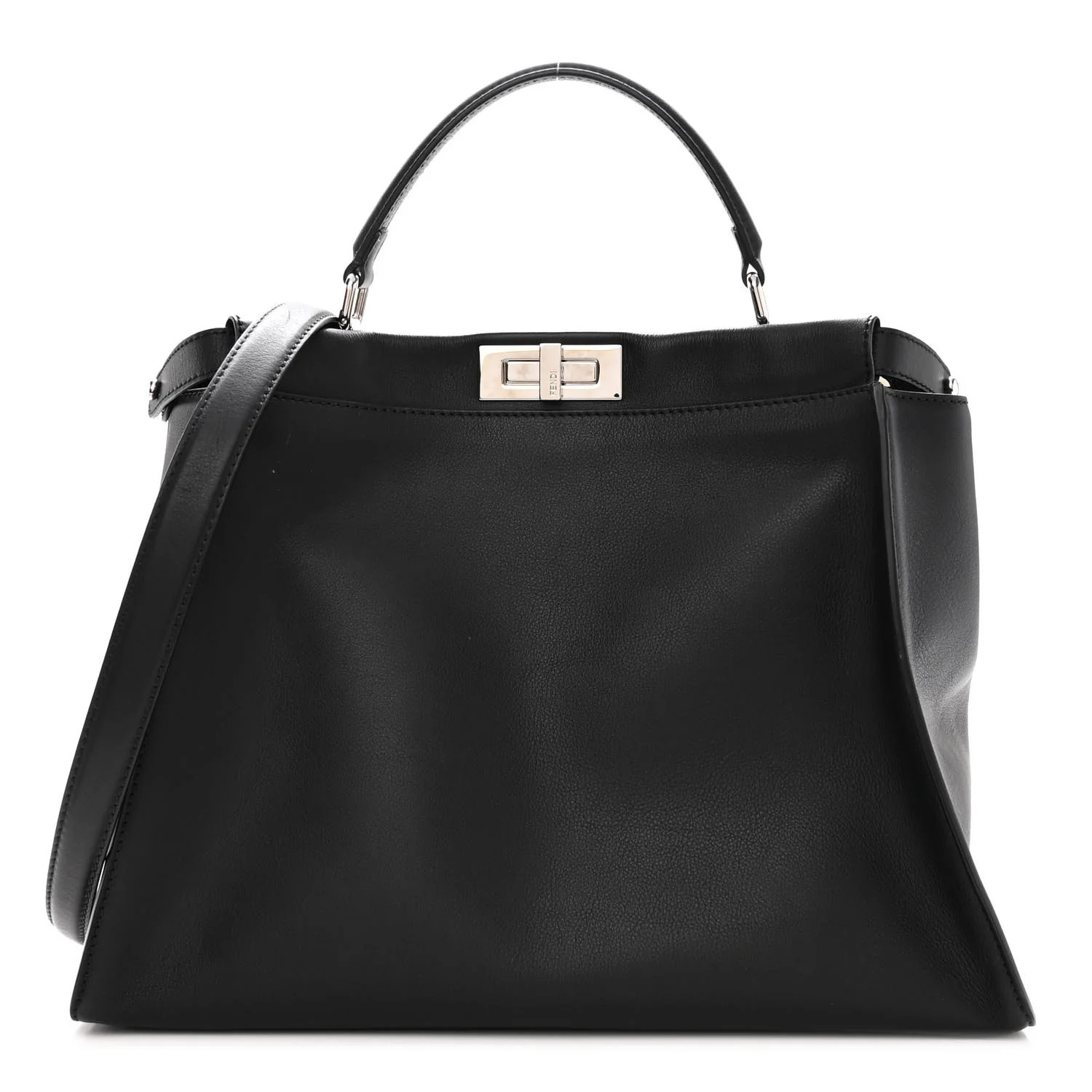 Vitello Dolce Marmol Patent Crocodile Trapuntata Large Peekaboo Iconic Satchel Black Fumo | FASHIONPHILE (US)