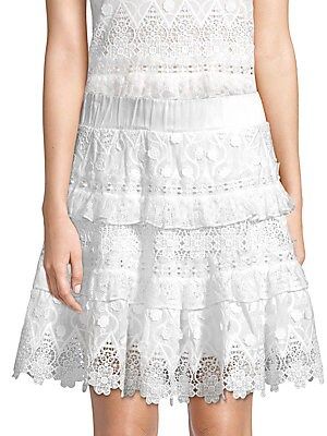 Alexis Women's Jacqueline Lace Mini Skirt - White Guipure - Size Small | Saks Fifth Avenue